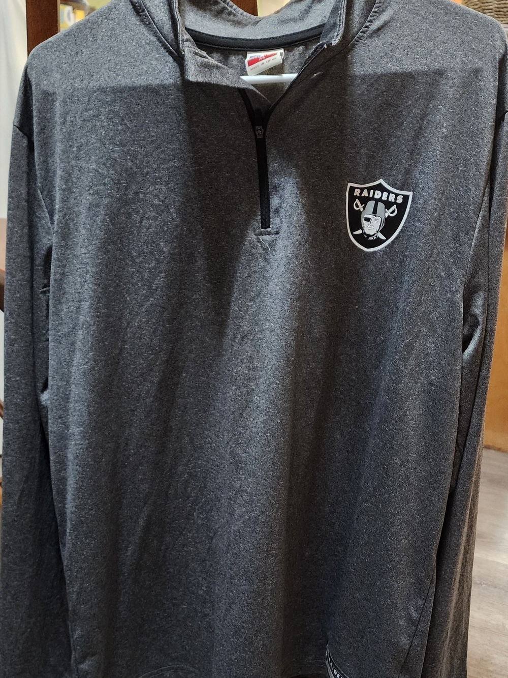 NFL Raiders Dark Gray L/S Tee Pullover Sz XL